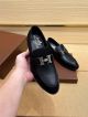 Hermes Black Calfskin Leather Man Shoes 061001 (8)_th.jpg